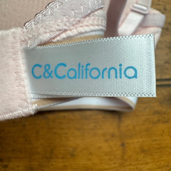 C&C California Light Pink Ribbed‎ Wirefree Bra 38C - Picture 4 of 6